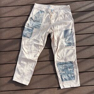 Pilcro by Anthropologie Light Cream Sun-Dyed Casual Pants